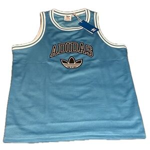 NWT Adidas Youth Sky Blue Jersey Tank